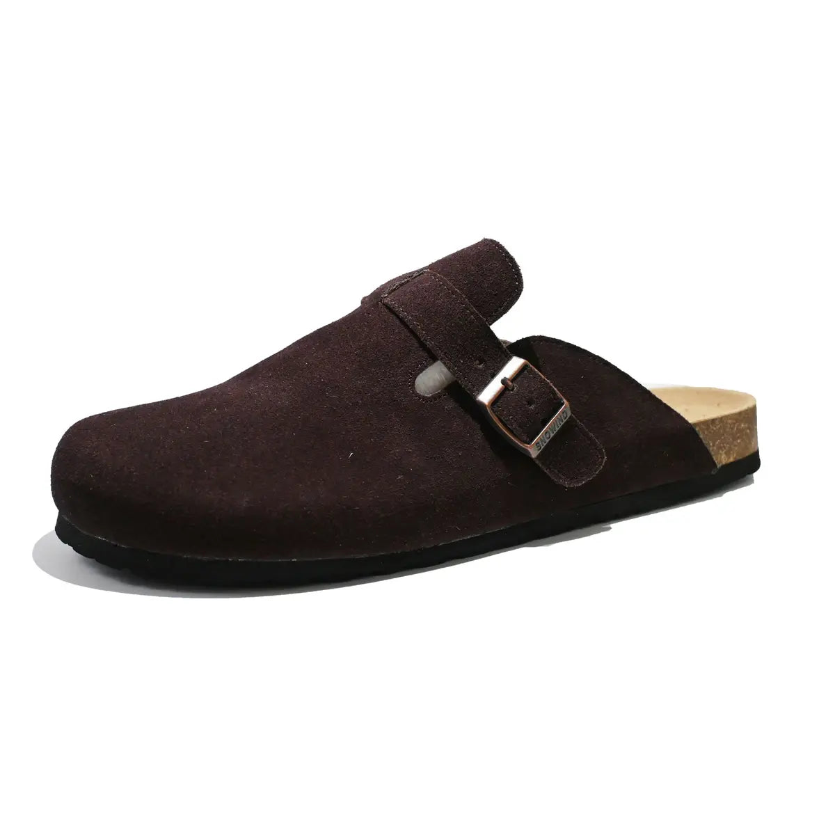 Women Men Round Toe Cork Footbed Clogs with Adjustable Flat Buckle Suede Texture Casual Outdoor Slip On Design Comfortable Walking Shoes Thanksgiving Christmas