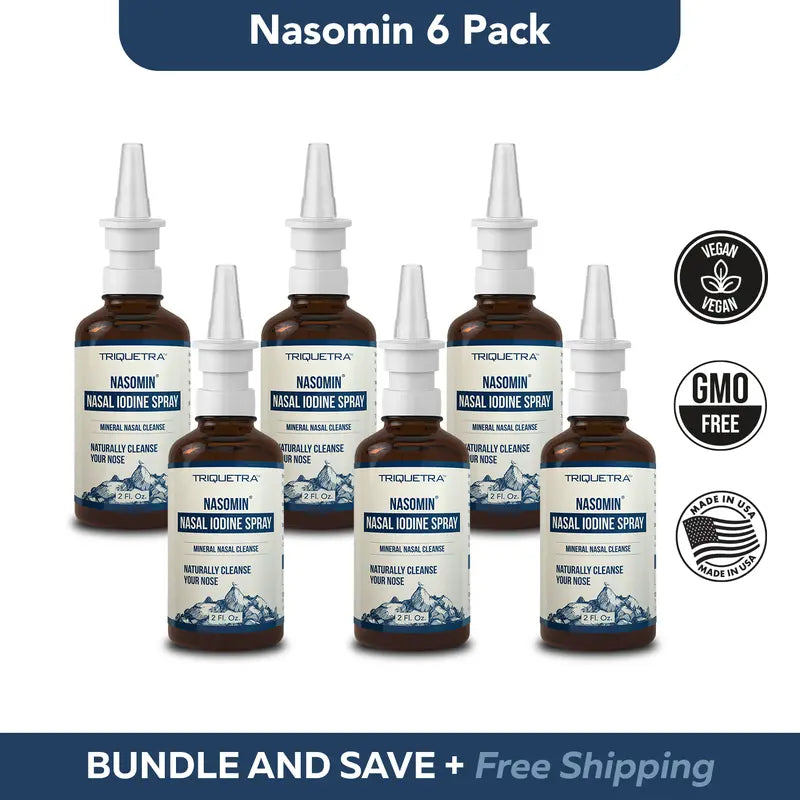 Nasomin Nasal Iodine – Nasal Cleanse– Neutralize Nose - Iodine + Fulvic Acid Blend -100% Natural Mineral Complex – (2 oz. Bottle+Nasal Sprayer) Oral Daily