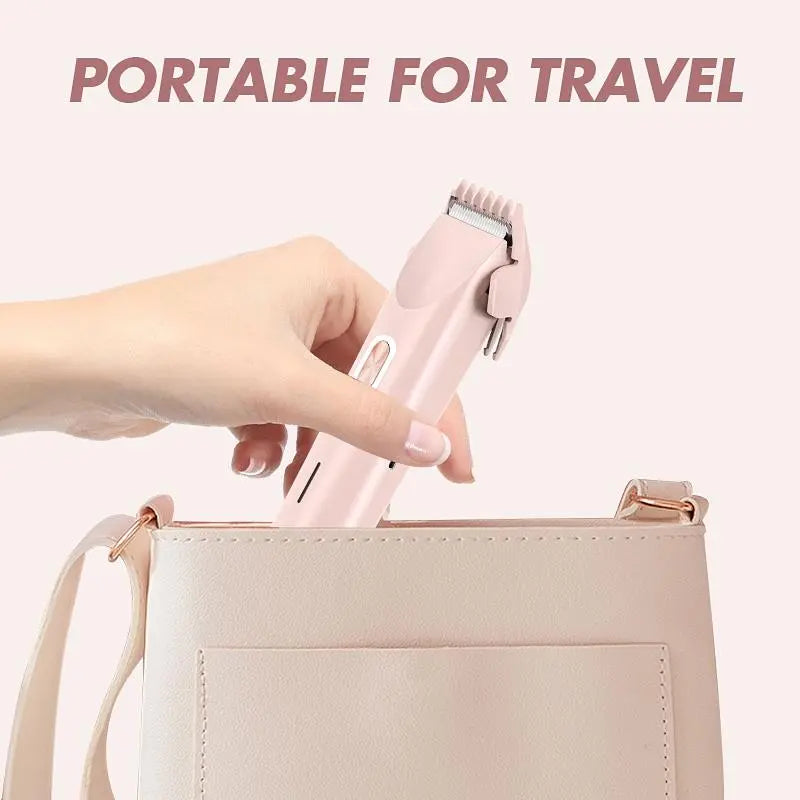 Electric Bikini Trimmer for Women, Rechargeable 2 in 1 Body & Facial Hair Removal, Waterproof Wet & Dry Use Trimmer for Women