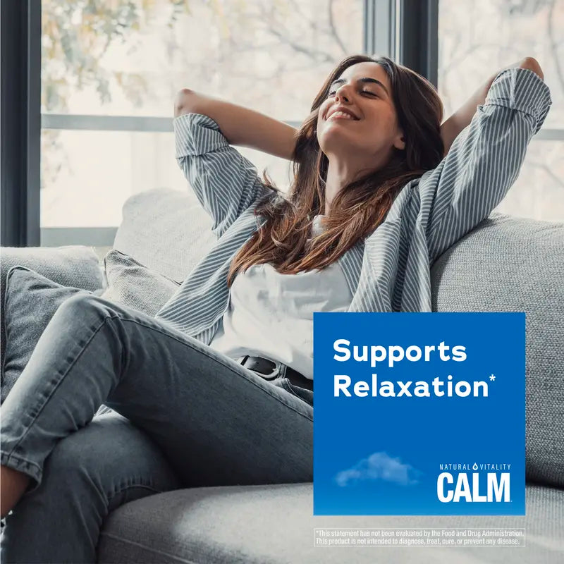 CALM Relaxing Drink Mix - Anti Stress Drink Mix - With Ionic Magnesium Citrate - Raspberry Lemon Flavor - 16 oz (453 g) - 113 Servings