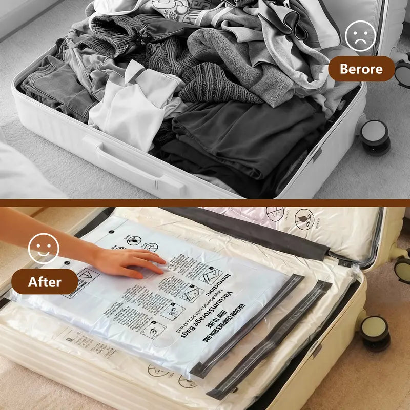 Snofrid Cordless Travel Vacuum Storage Compression Bag Set – 15-Pack in 3 Sizes – USB Rechargeable Handheld Pump with Built-In Battery – Waterproof & Reusable Space Saver for Clothes & Packing, Perfect for Carry-On Suitcases