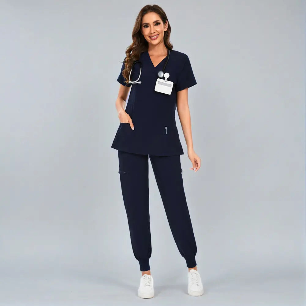 COZYFIT Scrubs Luna Vital Set for Women - Stretch V-Neck Scrub Top & Jogger Pant with 8 Pockets COZY SCRUBS