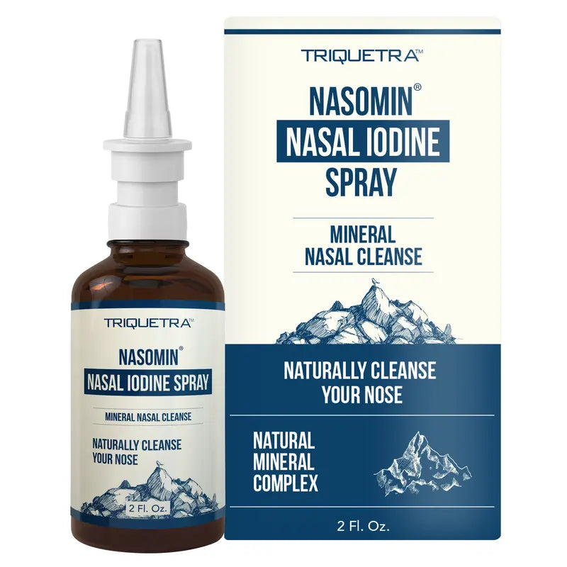Nasomin Nasal Iodine – Nasal Cleanse– Neutralize Nose - Iodine + Fulvic Acid Blend -100% Natural Mineral Complex – (2 oz. Bottle+Nasal Sprayer) Oral Daily