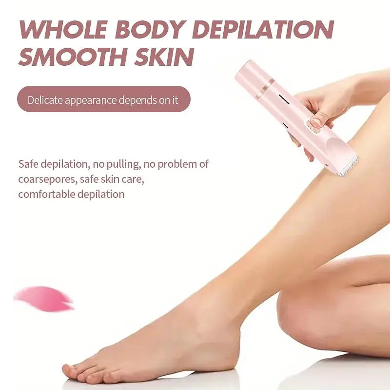 Electric Bikini Trimmer for Women, Rechargeable 2 in 1 Body & Facial Hair Removal, Waterproof Wet & Dry Use Trimmer for Women