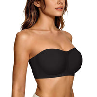 Damen trägerloser BH Push-Up Bandeau BH Rutschfester drahtloser stützender gepolsterter BH Nahtloser bequemer Tube Jelly BH