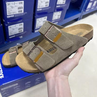 Damen Sandalen Herren Flache Sandalen Outdoor Kork Strandsandalen Damen Doppelschnallen-Sandalen mit verstellbarer Schnalle Sommer Gehschuhe für Damen Schuhe