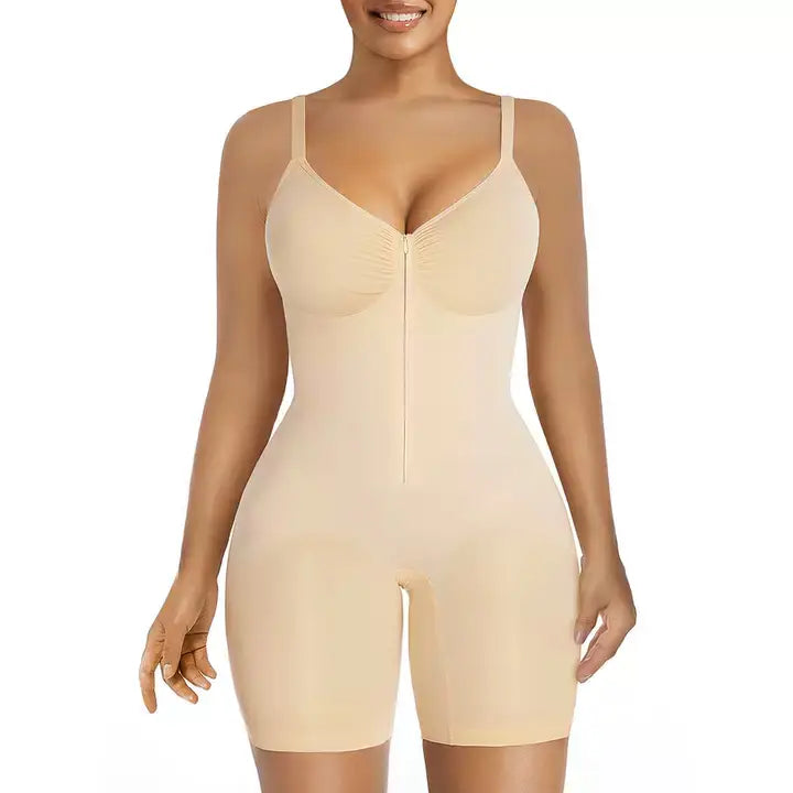 Shapewear for Women Tummy Control Bodysuits Zip-Up Comfort Ultra Stretch Fabric Customizable Fit Breathable Mesh Design Comfortable Fit
